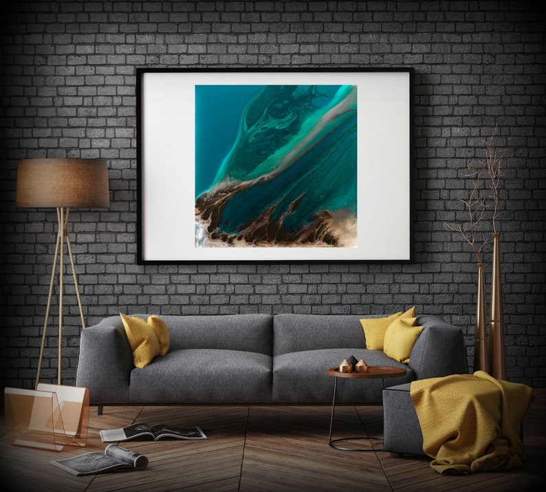 Wall Decor, Fine Art Print, Colorful Artwork, Square Print, Gifts For Her, Bright Wall Art, Trendy Wall Decor, Trending Art, Art Aqua Decor image 2