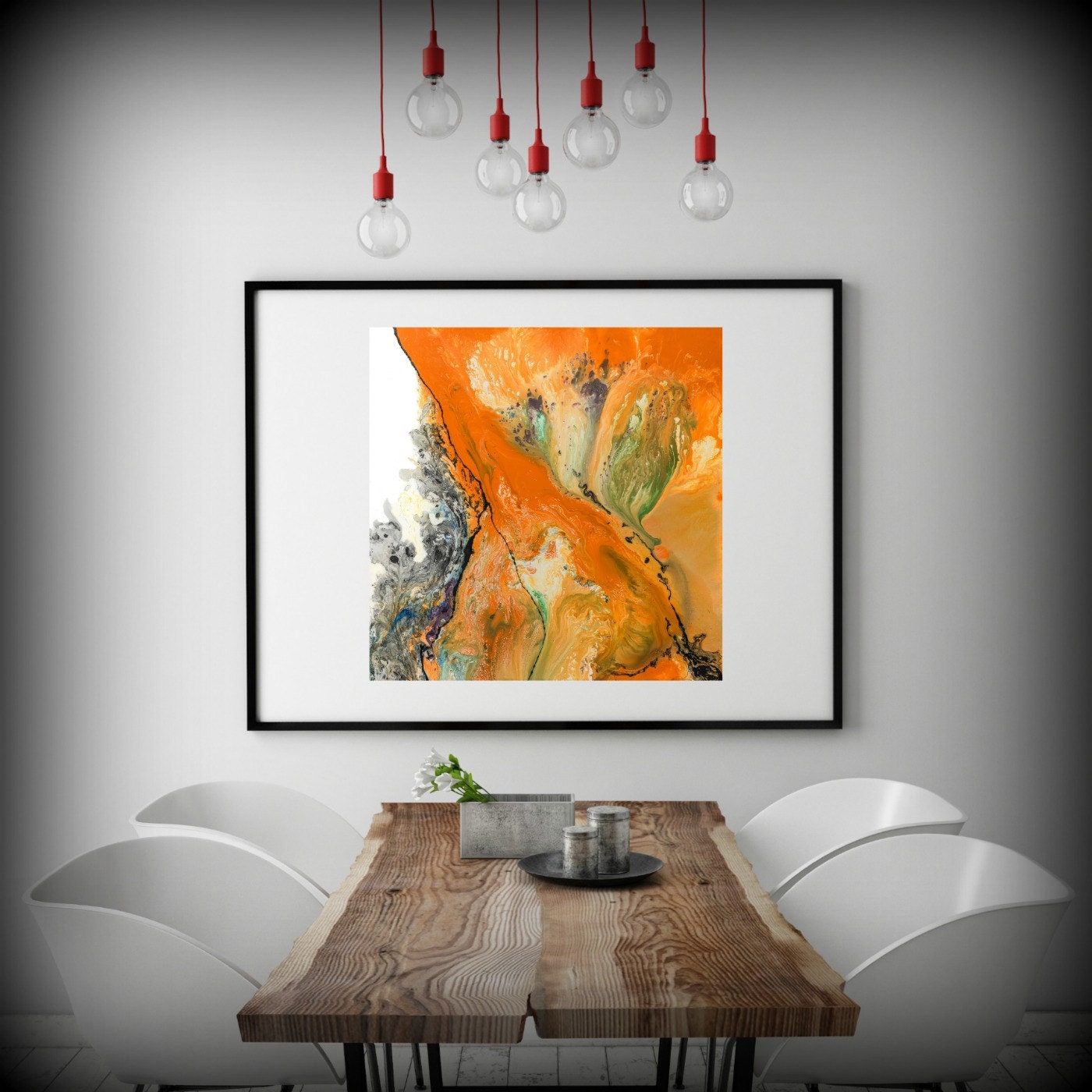 Square living room dining room background wall art landscape decoration  painting Nordic hand-painted oil painting original abstract hanging painting  Framed Canvas by skartfor