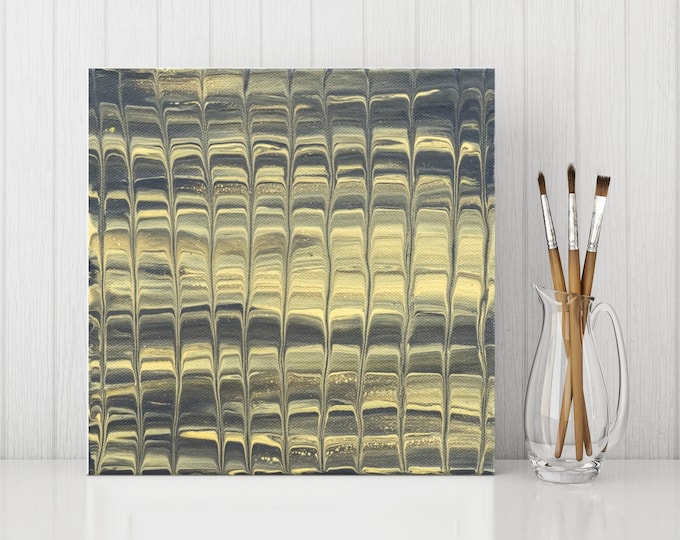 Grey and Gold Art Original Painting, Gallery Wall Decor, Wall Hanging Christmas Gift for Mom or Gift for Boss