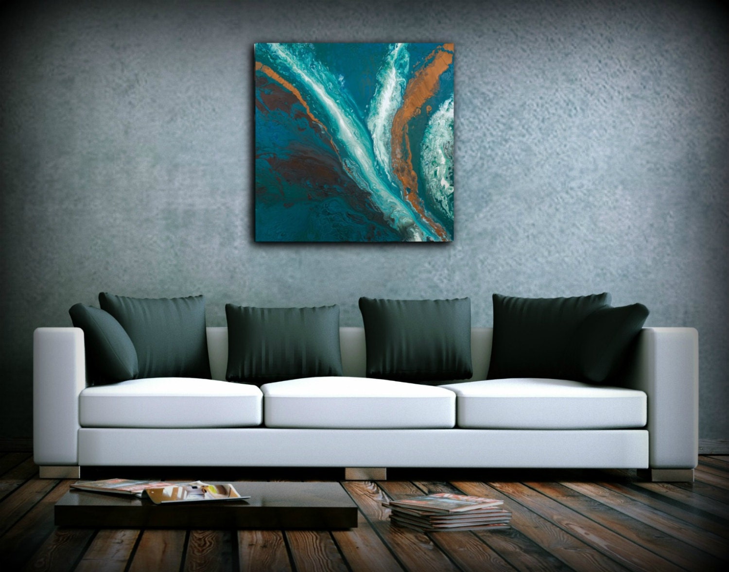 living room acrylic painting