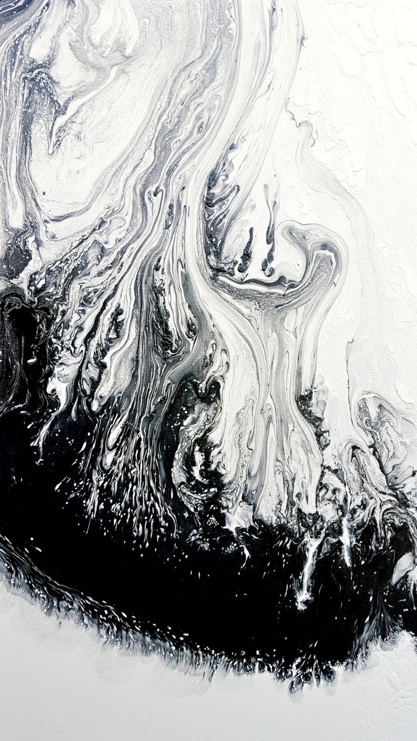 Black And White Abstract Acrylic Painting