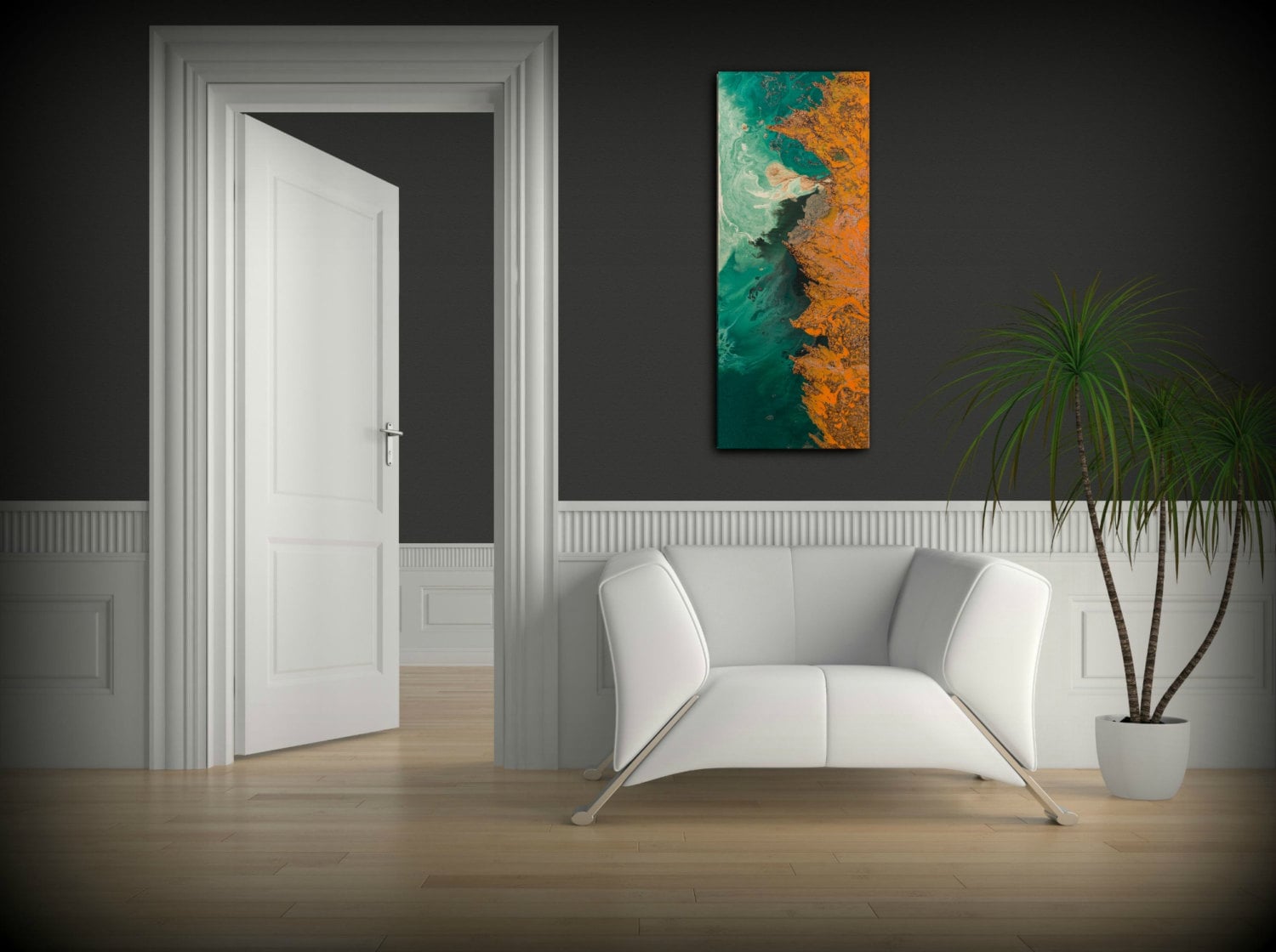 SALE Orange and Green Painting Acrylic Painting Fine Art Print Abstract ...