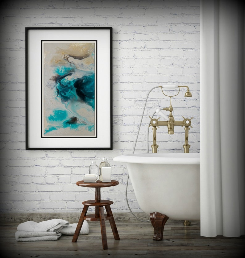 Zen Painting Watercolor Painting Office Art Print Abstract Painting Contemporary Art Abstract Painting Large Wall Art Bathroom Decor image 2