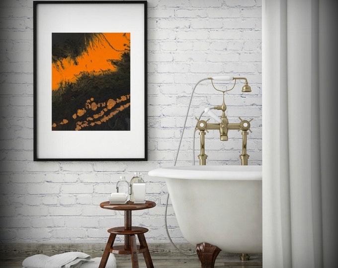 Abstract Art Print, Small Art Print, 8x10 Wall Decor, Small Giclee Print, Orange and Brown, 11x14 Print, Modern Wall Art, Orange Wall Decor