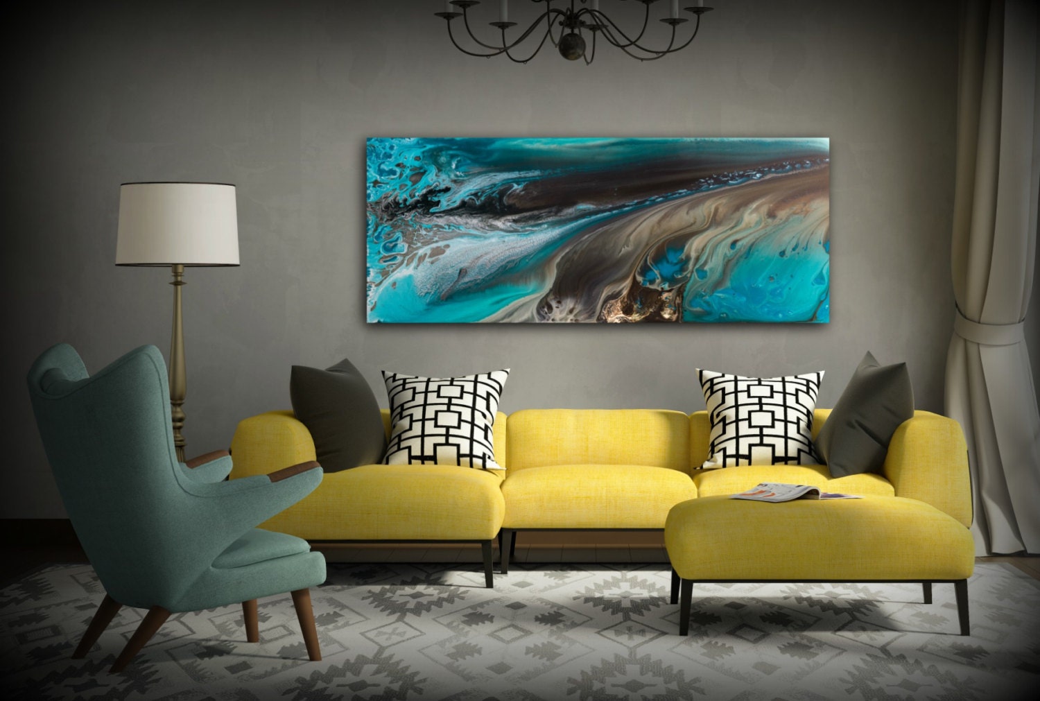 GICLEE PRINTS Art Abstract Painting Coastal Home Decor Modern Canvas