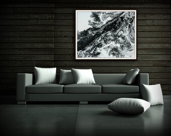 Modern Minimalist Art Abstract Art Print Gift for Her Art Black and White Art Modern Wall Art Large Wall Decor Black Abstract Girlfrind Gift