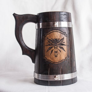 Wooden Beer Mug, 0.7 l (23 oz), Wedding gift, Groomsmen gift, Beer Tankard, Tankard, Wooden Mug, Wooden Tankard, Wood Beer Mug