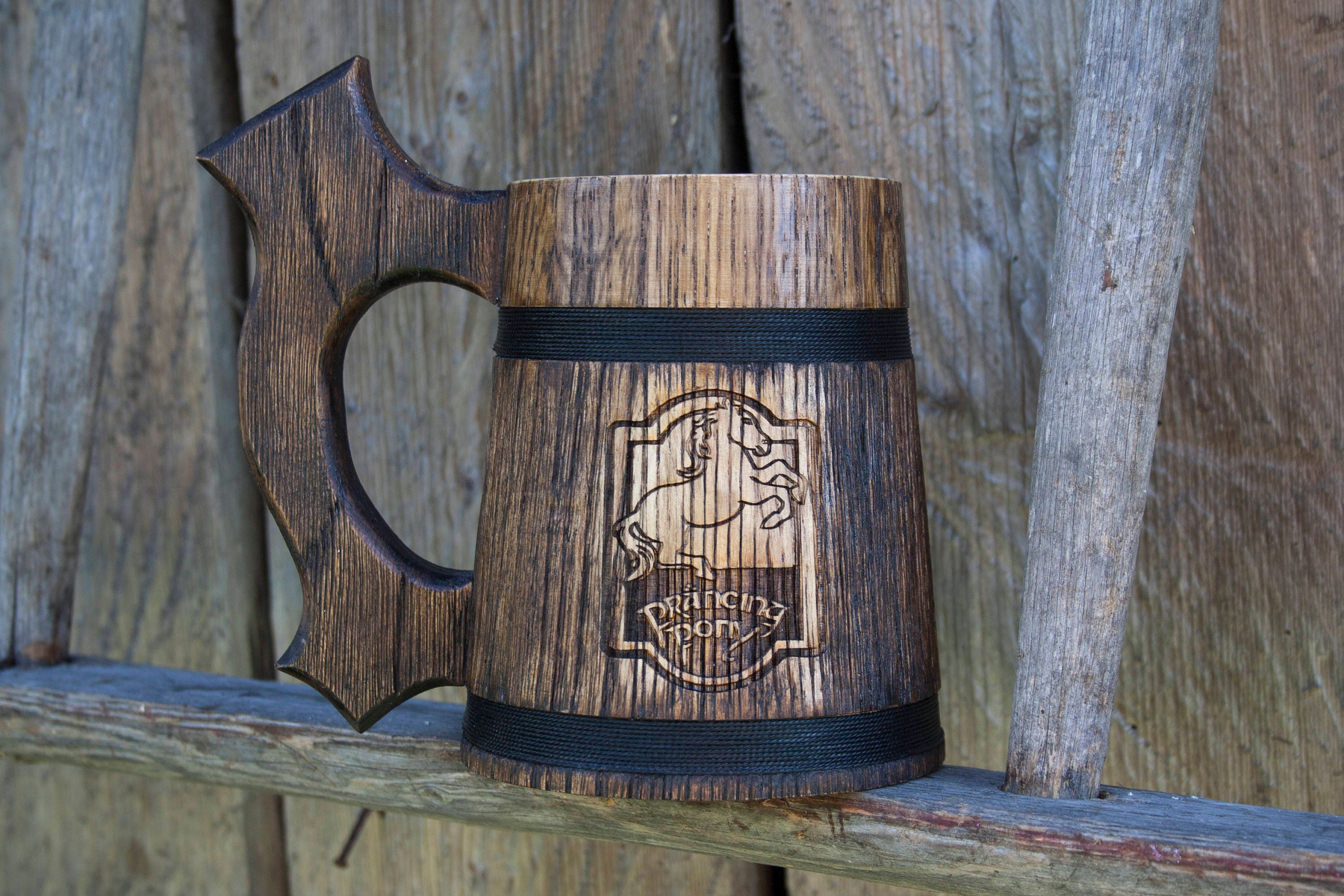 Prancing Pony Mug, Lord of the Rings Mug, Wooden Beer Mug, Tankard, Wooden  Tankard, Wood Tankard, Beer Mug, Wood Mug, Groomsmen Gift, 20oz 