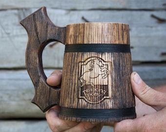 Prancing Pony Mug, Lord of the Rings Mug, Wooden Beer Mug, Tankard, Wooden Tankard, Wood Tankard, Beer Mug, Wood Mug, Groomsmen Gift, (20oz)