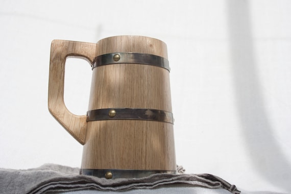 Hobbit Wooden Beer Mug, Lord Of The Rings Mug, 0.7 L (23 oz), Beer Tankard, Beer Mug, Wooden Mug, Wedding Gift, Personalized Hobbit Mug