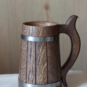 Wooden Beer Mug 0.7 l 23oz, Groomsmen Gift, Tankard, Wooden Beer Tankard, Groom Gift, Wooden Tankard, Wood Mug, Beer Mug, Wood Beer Mug, image 5