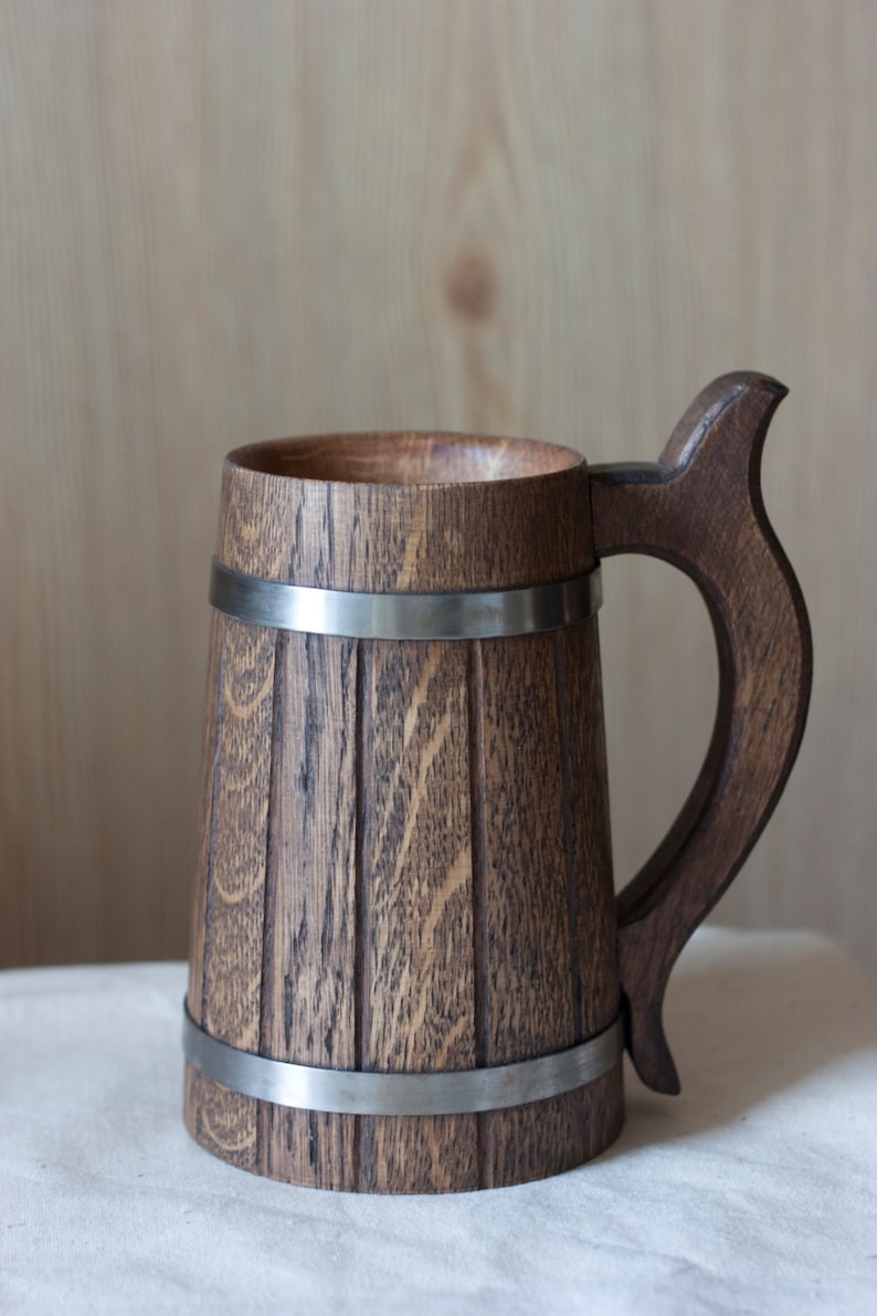 Wooden Beer Mug 0.7 l 23oz, Groomsmen Gift, Tankard, Wooden Beer Tankard, Groom Gift, Wooden Tankard, Wood Mug, Beer Mug, Wood Beer Mug, image 5