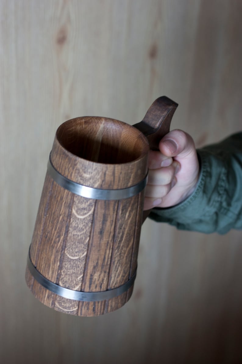 Wooden Beer Mug 0.7 l 23oz, Groomsmen Gift, Tankard, Wooden Beer Tankard, Groom Gift, Wooden Tankard, Wood Mug, Beer Mug, Wood Beer Mug, image 7