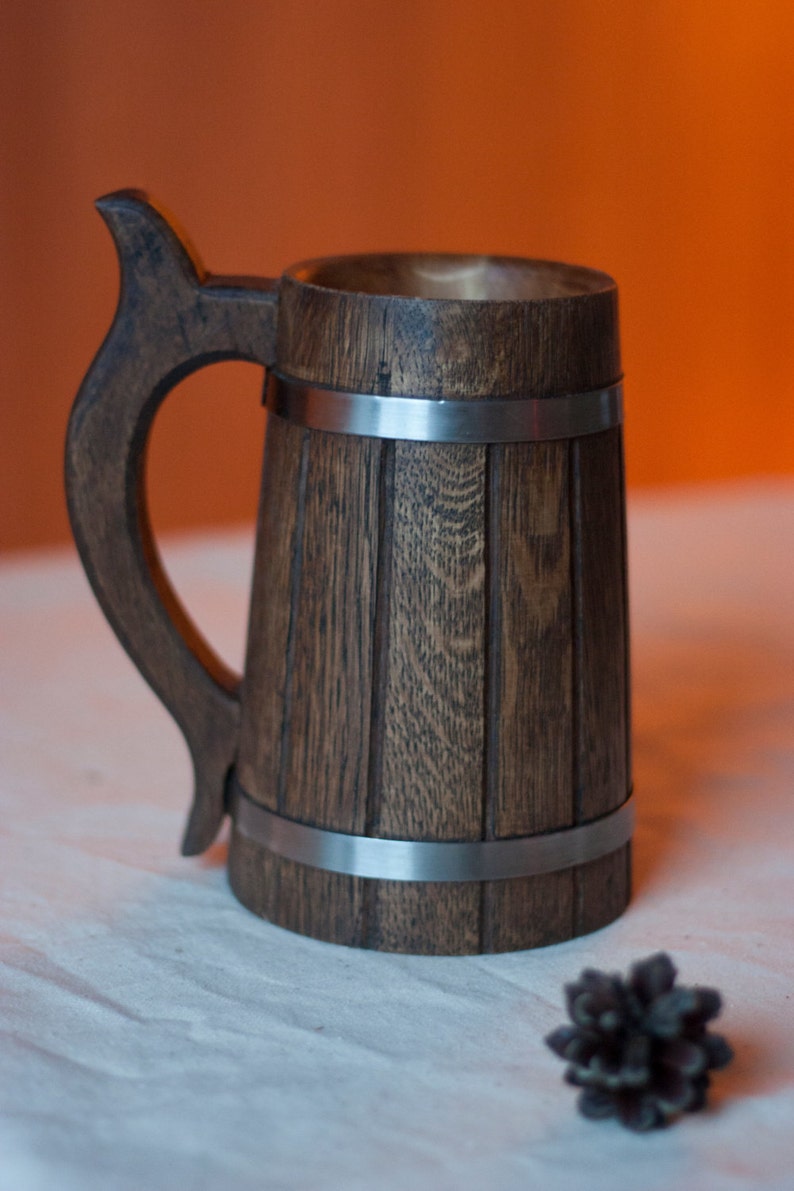 Wooden Beer Mug 0.7 l 23oz, Groomsmen Gift, Tankard, Wooden Beer Tankard, Groom Gift, Wooden Tankard, Wood Mug, Beer Mug, Wood Beer Mug, image 2