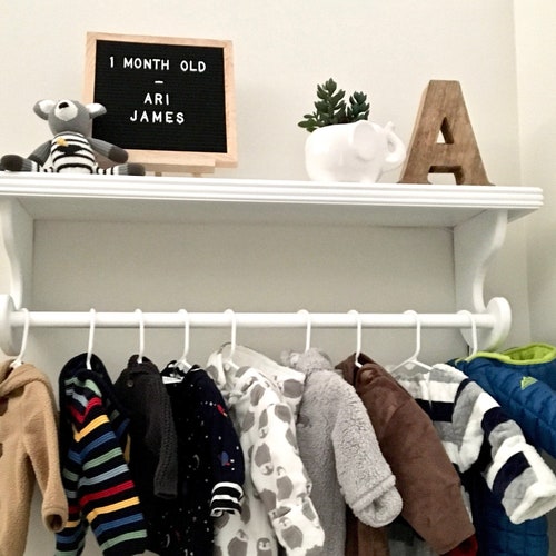 Nursery Shelf Hanging Rod Shelf Baby Clothes Rack Kids Etsy
