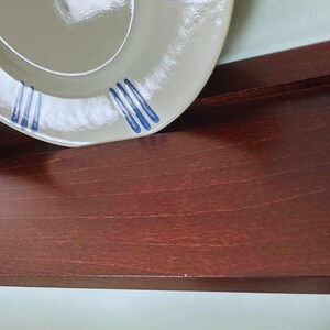 Maple Stained Crown molding shelves | Stained floating shelf | Mantle shelf | Lacquer protective finish | Decorative shelving image 7