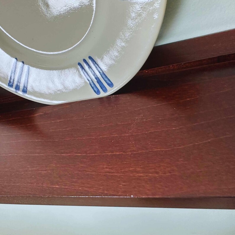 Maple Stained Crown molding shelves | Stained floating shelf | Mantle shelf | Lacquer protective finish | Decorative shelving image 7