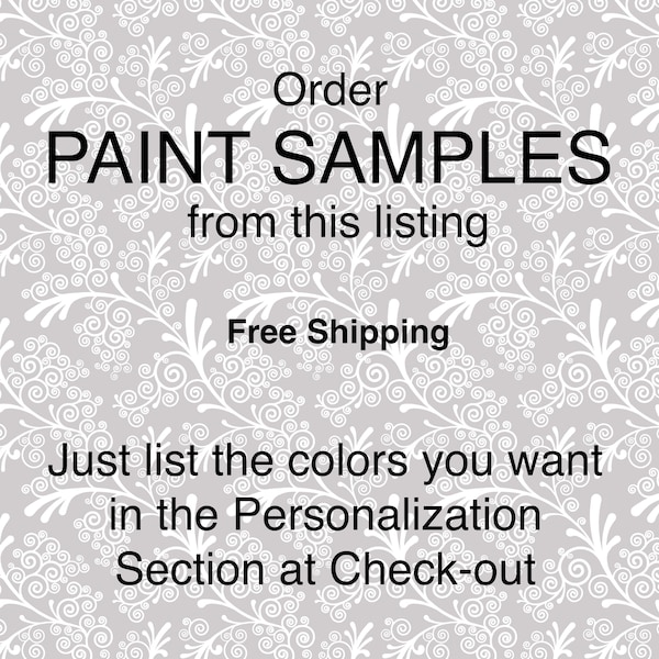 SAMPLES of Paint Colors | Order Paint Samples here | Free Shipping