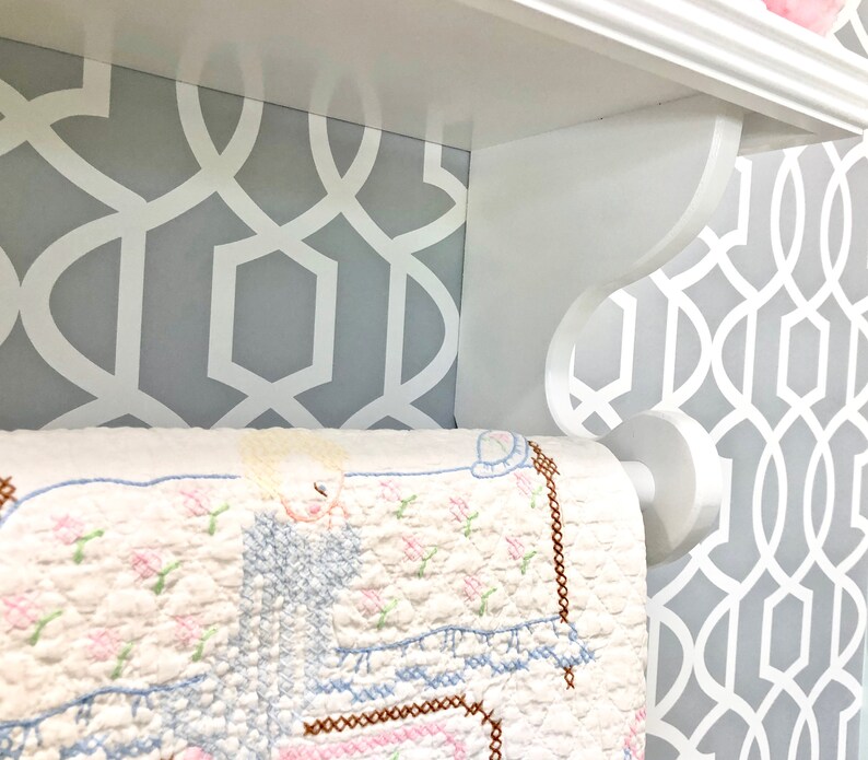 Nursery Shelf With Rod Baby Clothes Rack Hanging Quilt Etsy