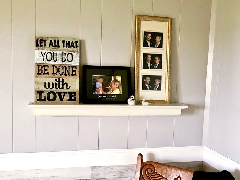 White Floating Shelf Picture Frame Ledge Shelves Image 0