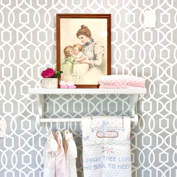 Nursery Shelf With Rod Baby Clothes Rack Hanging Quilt Etsy
