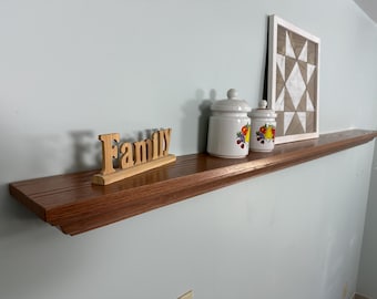 Red Oak Floating Crown molding shelves | Oak floating shelf | Mantle shelf | Lacquer protective finish | Stained shelves