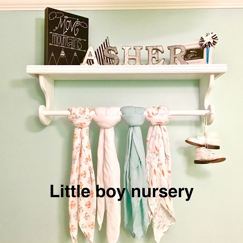 Nursery Shelf With Rod Baby Clothes Rack Hanging Quilt Etsy