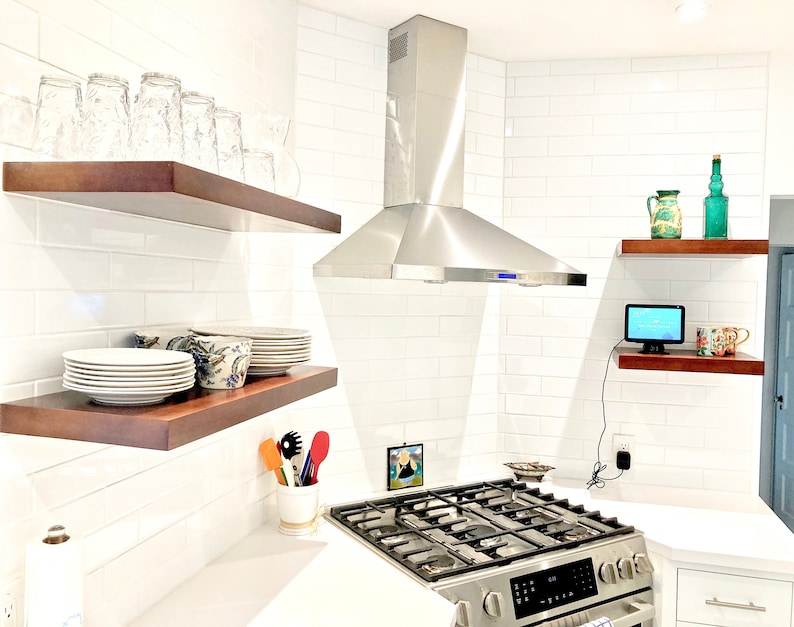 Floating Shelves Stained Floating Shelf Multiple Trim and Etsy