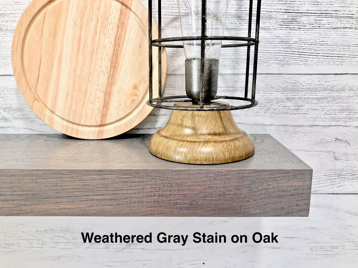 Oak Floating Shelf Stained Oak Bathroom Shelves White Oak Etsy