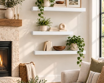 2" Thick Painted Floating Shelves