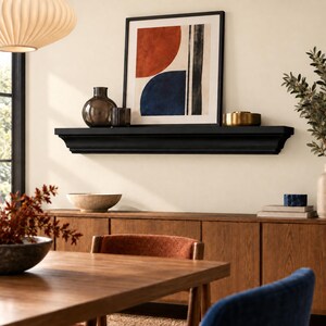 Painted Floating Crown Mantel Shelf | 3.5 inches Tall | Hard Lacquer Finish | Mantel Ledge