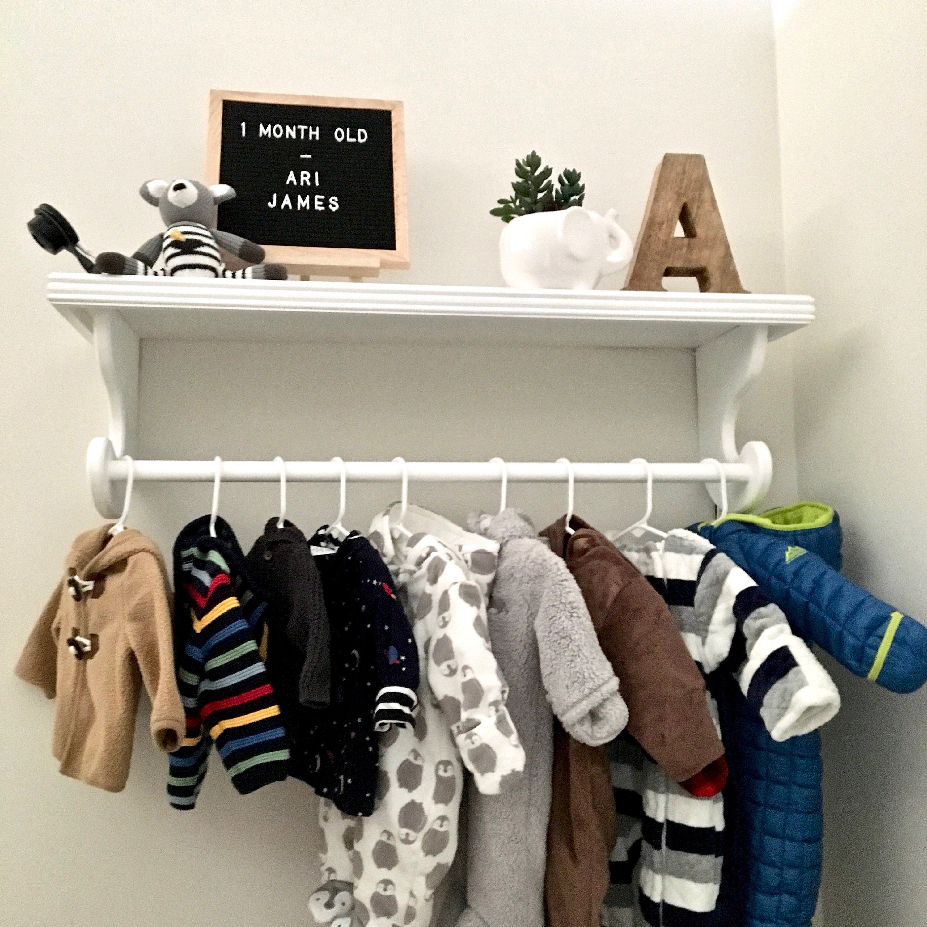 Nursery Hanging Shelf Hanging Baby Clothes Rack Shelf With 