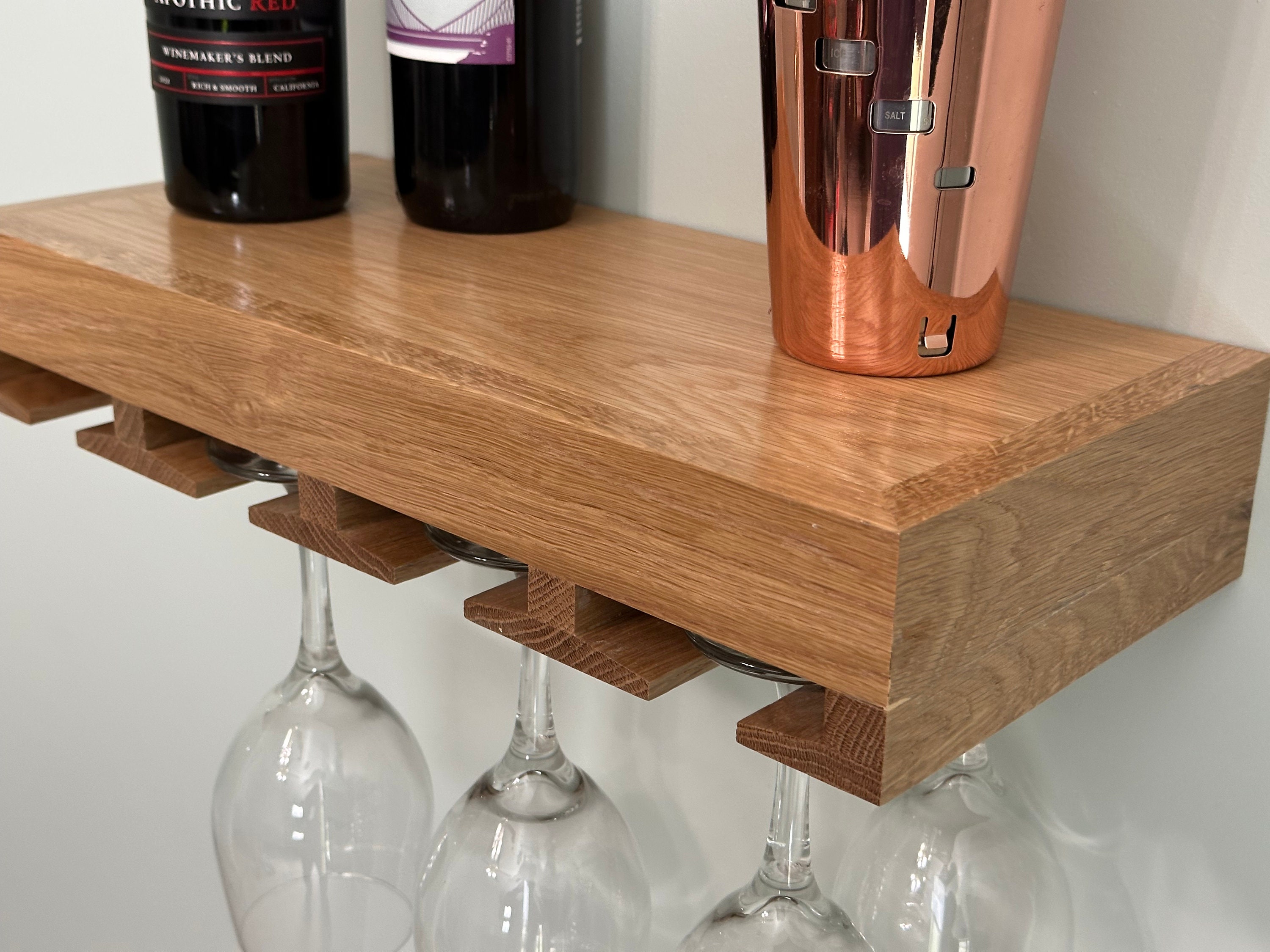 Floating shelves wine glasses hotsell