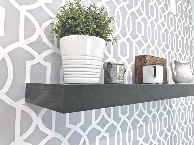 Floating Oak Shelf Stained Oak Floating Shelves White Oak Etsy