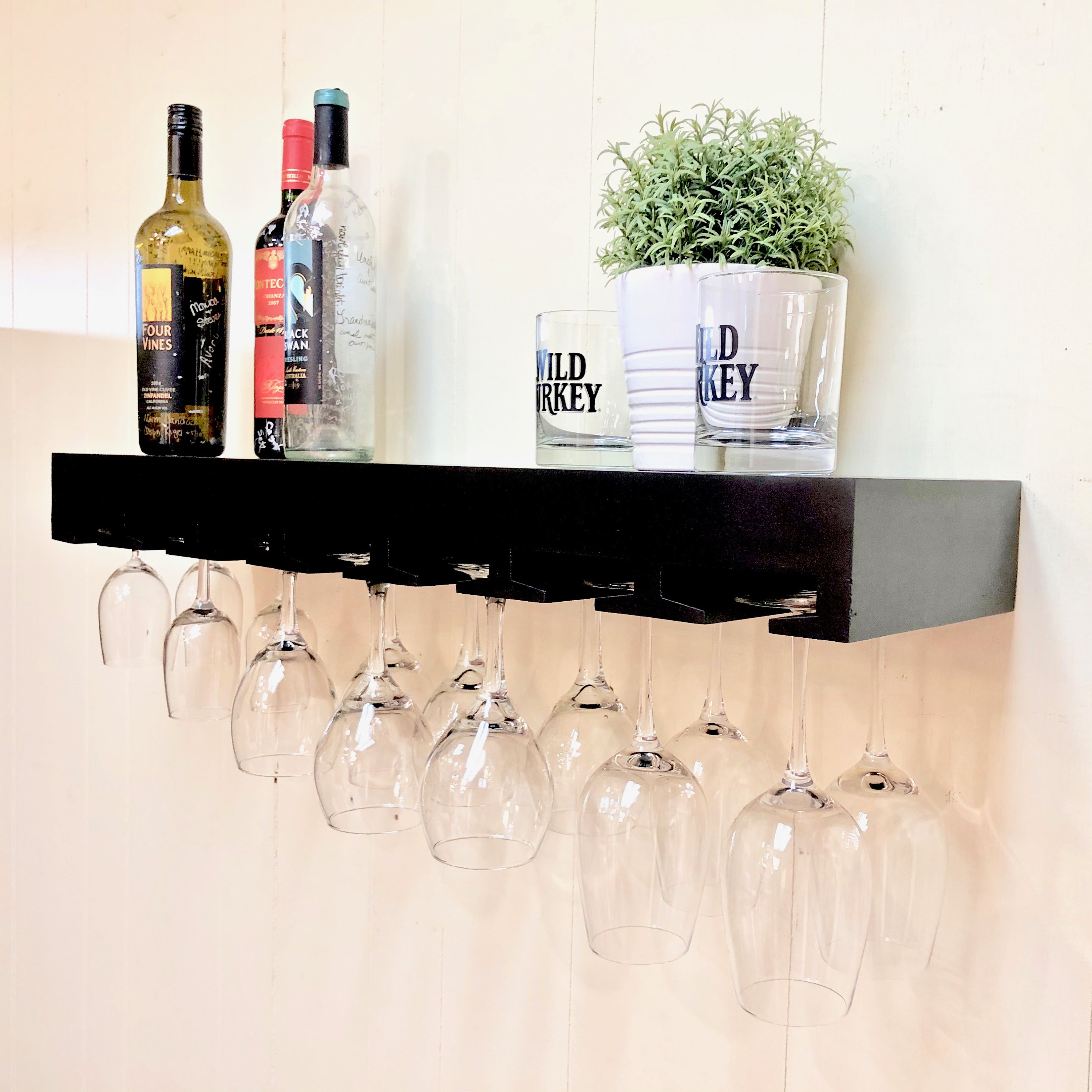 White Wine Glass Floating Shelf - The Shelf Shop