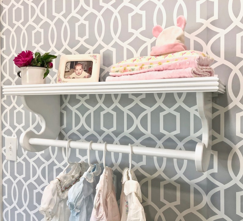 Nursery Shelf Hanging Rod Shelf Baby Clothes Rack Kids Etsy