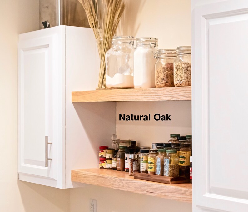 Floating Oak Shelf Stained Floating Shelves White Oak Open Etsy
