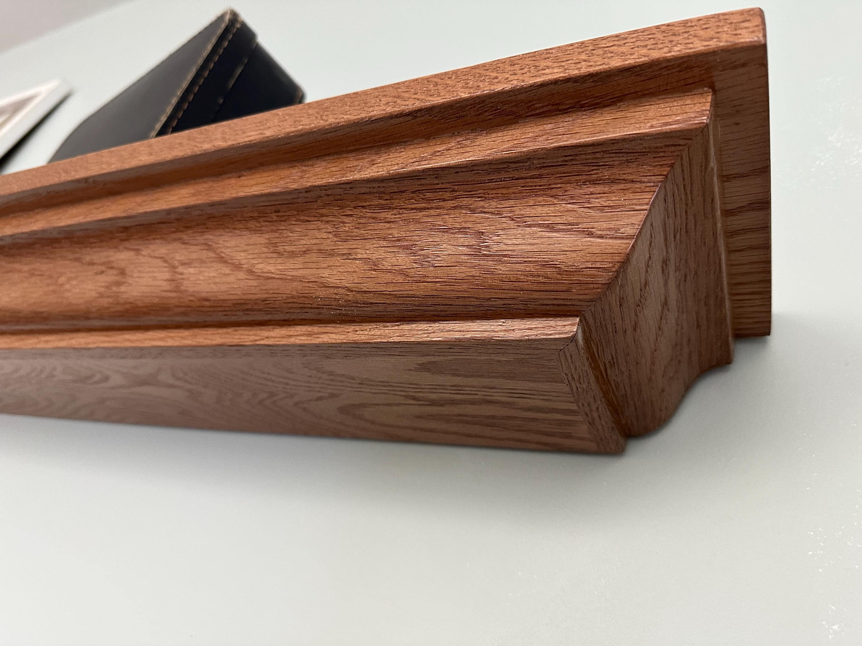 Red Oak Crown Molding Floating Shelf | Stained, Lacquered Finish - Etsy