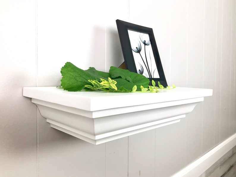 Crown molding shelf White floating shelf Ledge shelf Etsy