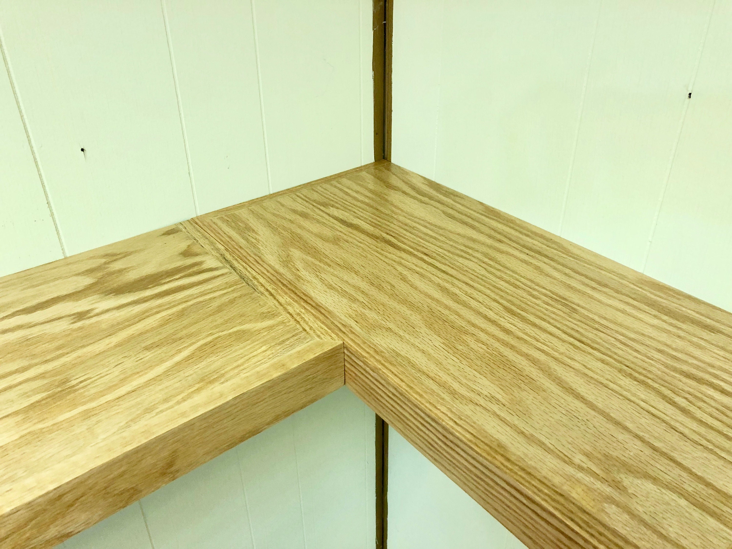 Floating Corner Shelves Oak Shelf White Oak Floating Shelves Etsy