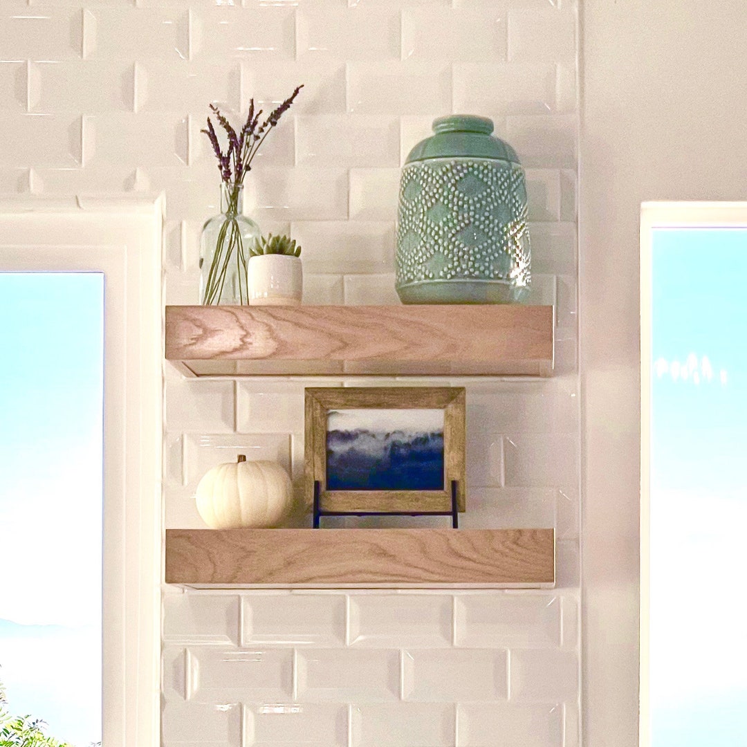 3 Inch White Oak Floating Shelf | Meticulously Handcrafted - Etsy