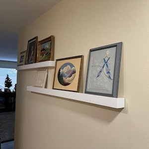 Picture Ledge shelves | Modern Smooth trim | White floating shelf | Plate rack | Photo Gallery wall shelf | Ledge shelf | Book ledge