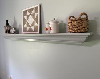 Mantel Shelf with Large Crown molding side | Painted Wall Shelf | Shelf for Fireplace  | Mantel shelf | Wall shelves | Decorative shelving