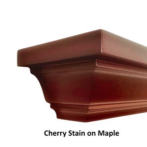 Maple Stained Crown molding shelves | Stained floating shelf | Mantle shelf | Lacquer protective finish | Decorative shelving image 5