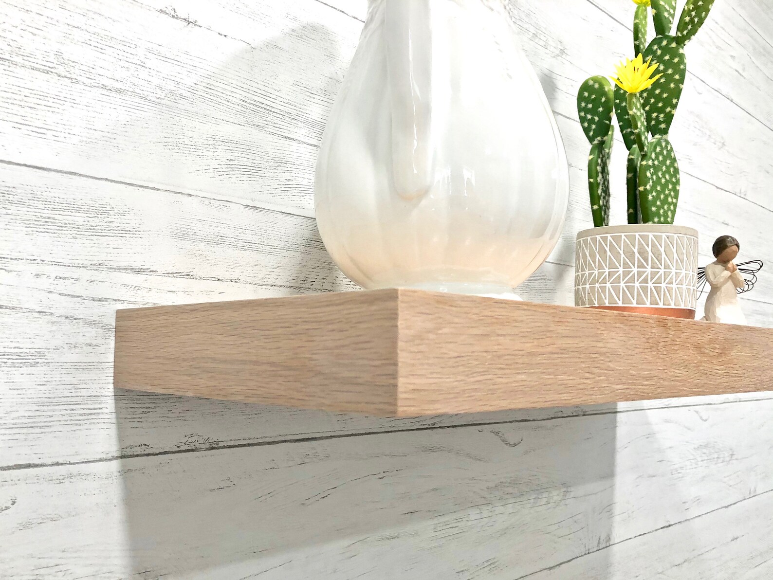 Oak floating shelf Stained Oak bathroom shelves White Oak Etsy