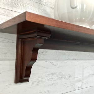 Stained Farmhouse Shelf with Back Support
