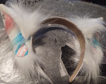 Trans Pride Flag Kitty Ears