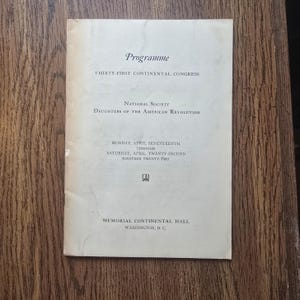 1922 Program D.A.R. 31st Continental Congress Washington DC DAR