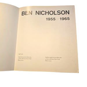 Ben Nicholson 1955-1965 Exhibition Catalog