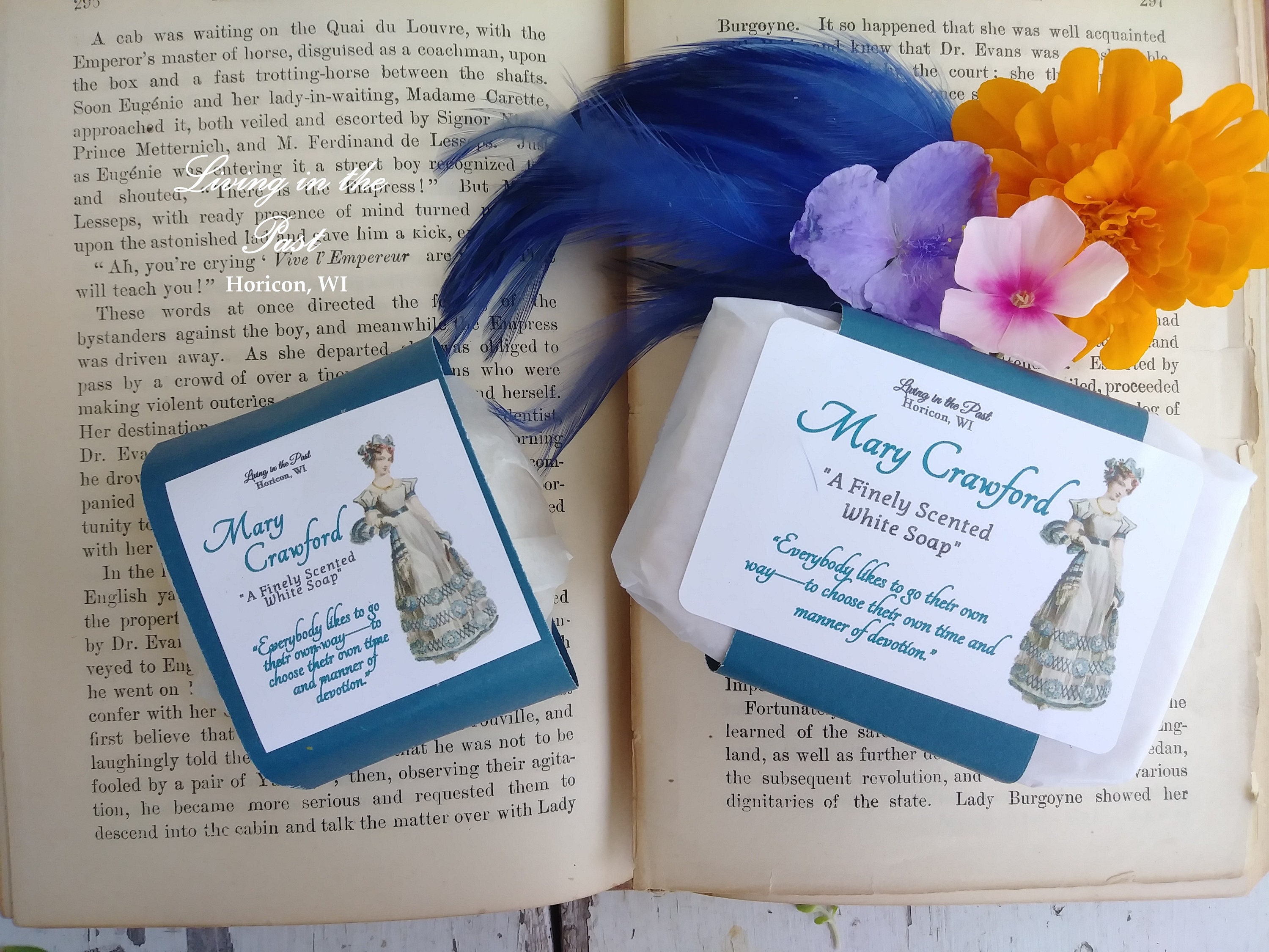 Mary Crawford-A Finely Scented White Soap-Jane Austen Themed Soap-Tallow Soap